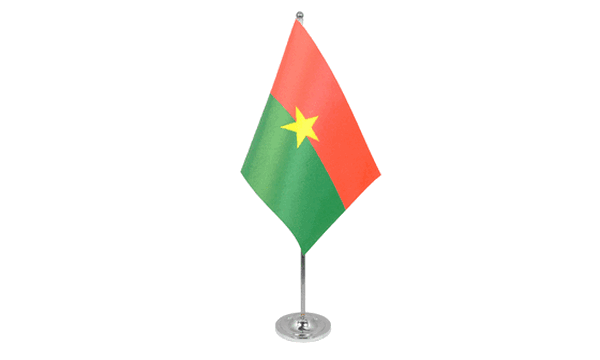 Burkina Faso Satin Table Flag